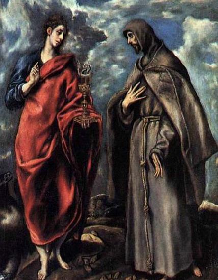 GRECO, El St John the Evangelist and St Francis oil painting image